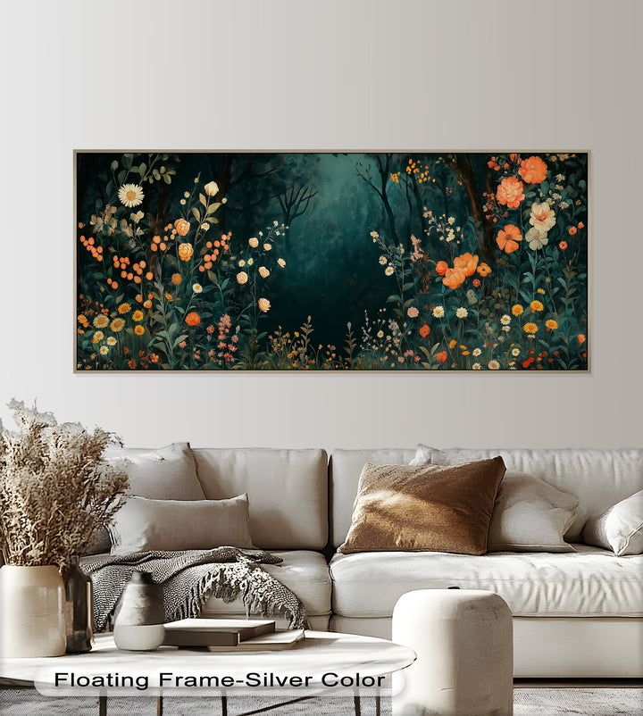 Mystischer Wildgarten – Boho Blumen Ölgemälde