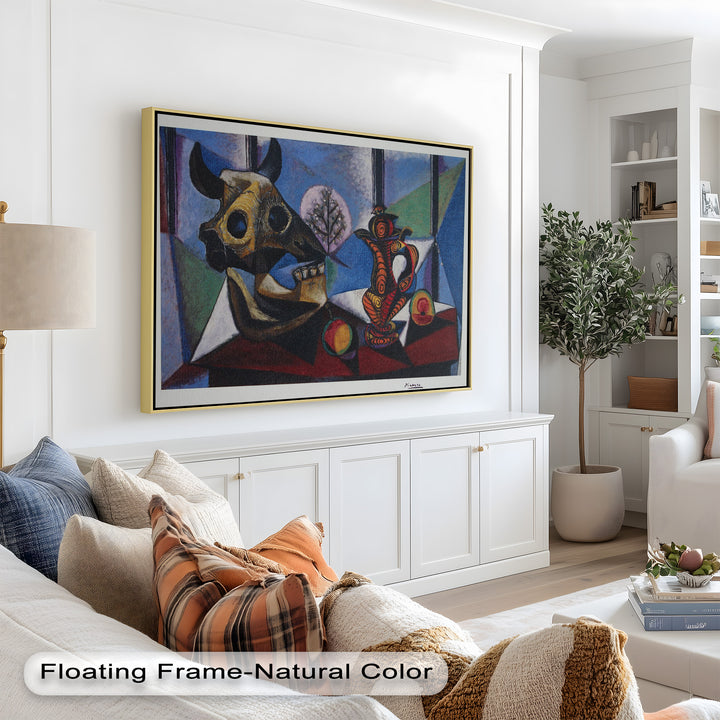 Still Life with Bull Skull – Symbolist Cubist Picasso Oil Painting