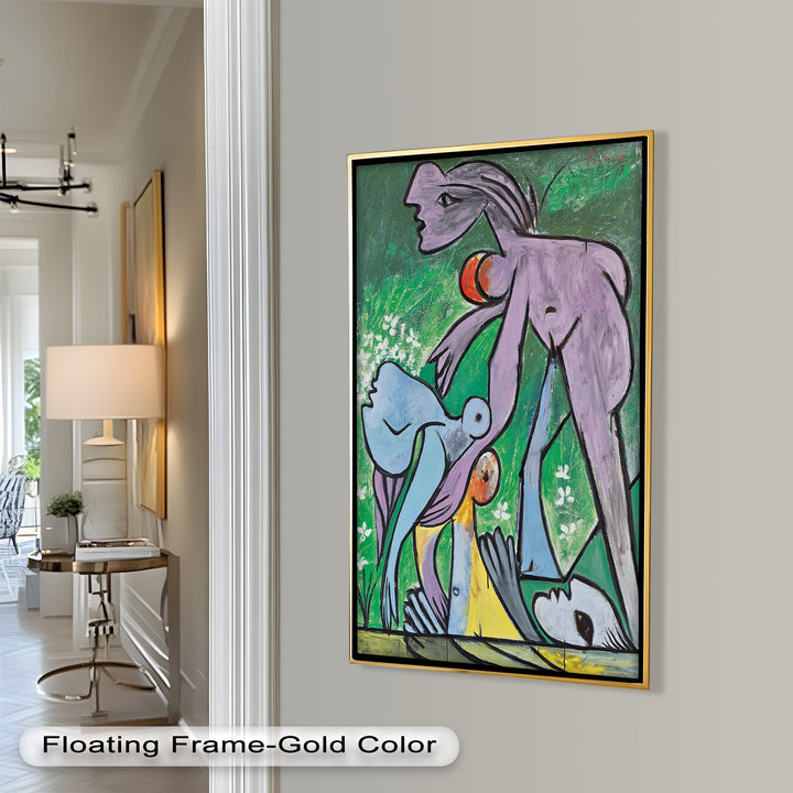 Reclining in Nature – Picasso-Inspired Abstract Nude Oil Painting