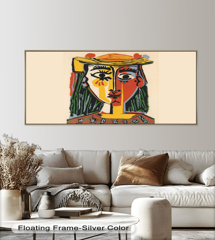 Cubist Woman Portrait Wall Art – Abstract Oil Painting