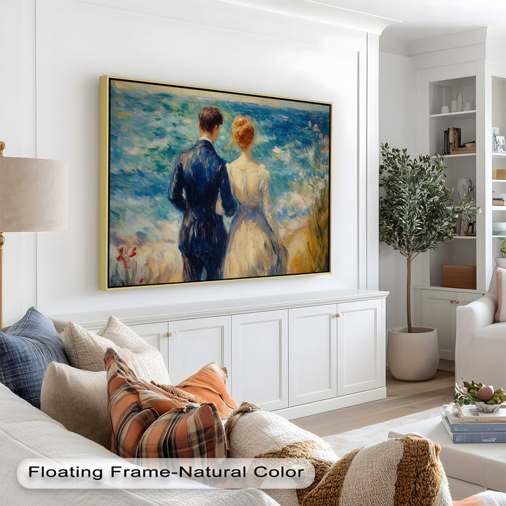 Lovers by the Sea – Romantic Impressionist Oil Painting
