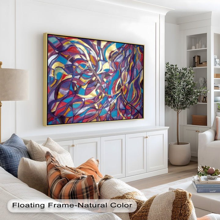 Farbenfrohe fließende Komposition – Abstraktes expressionistisches Ölgemälde