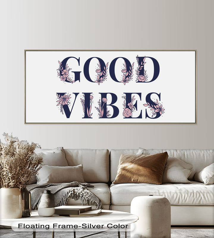 Gute Stimmung – Florale Typografie Ölgemälde
