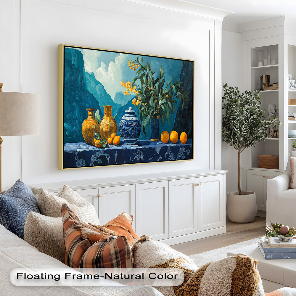 With striking contrast and detailed brushwork, this artwork blends natural beauty with cultural elegance, making it perfect for eclectic or modern interiors.