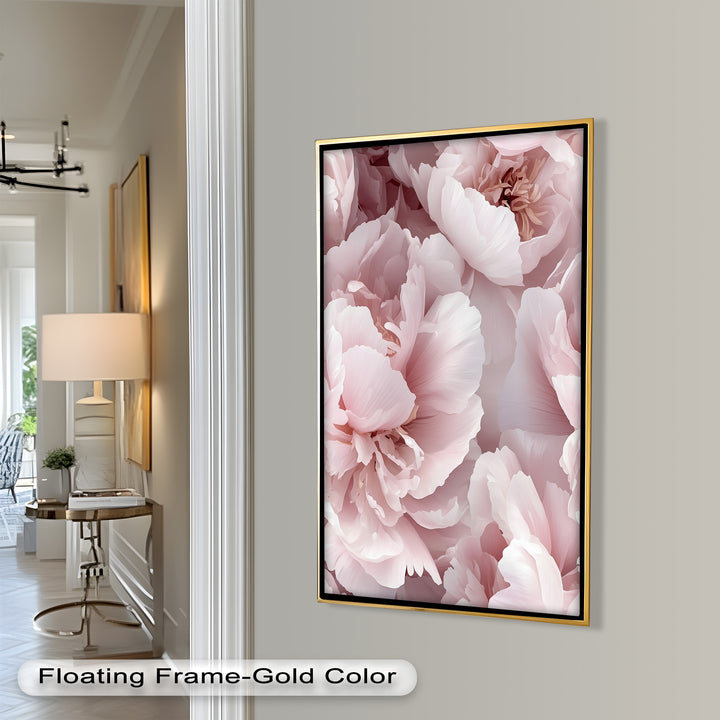 Blushing Petal Bloom – Soft Pink Peony Flower Oil Painting