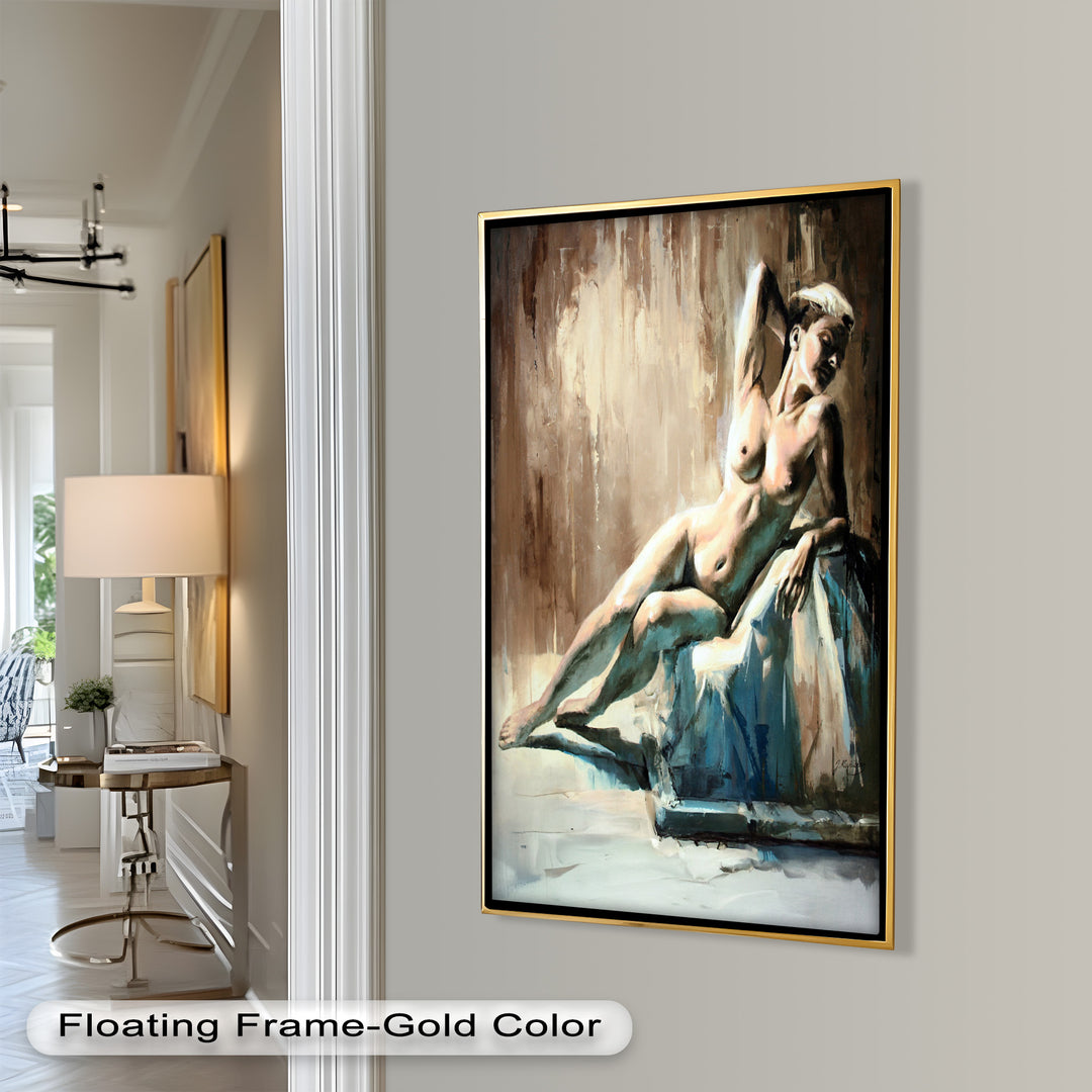 Echoes of Light – Modern Reclining Nude Oil Painting