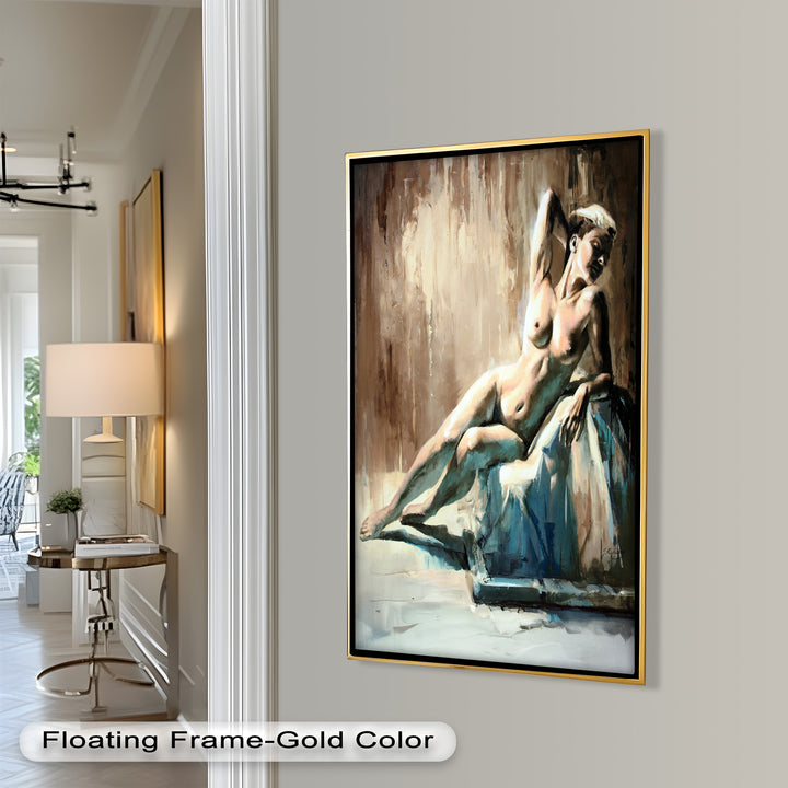 Echoes of Light – Modern Reclining Nude Oil Painting
