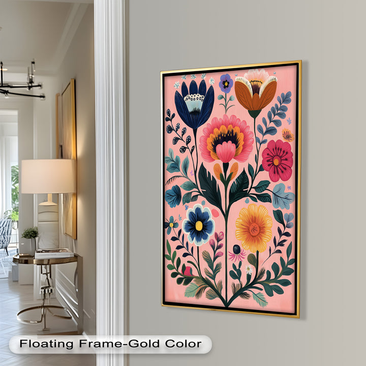 Blossom Carnival – Whimsical Boho Flower Oil Painting
