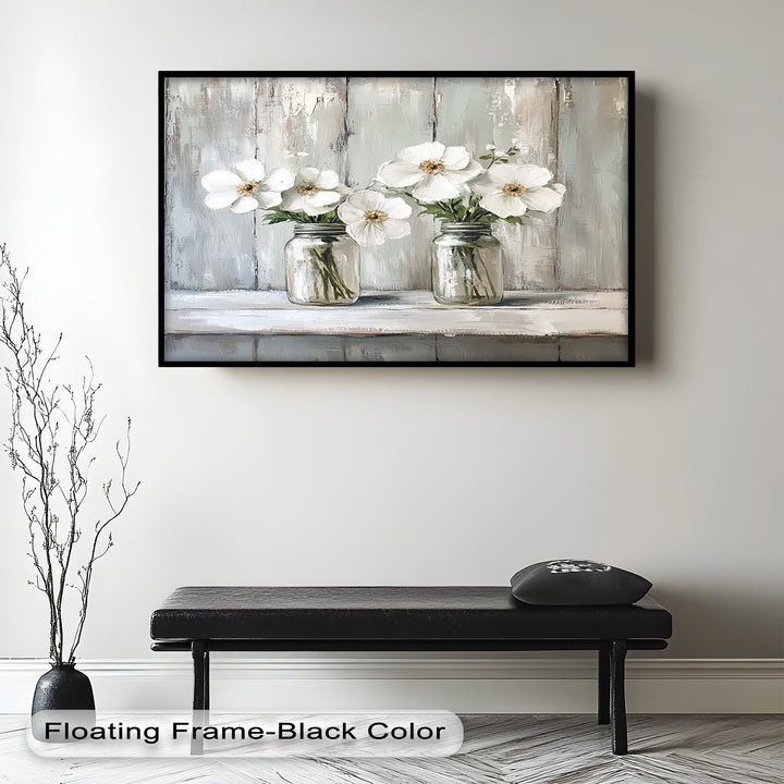 White Flower Jar Still Life – Floral Oil Paintings