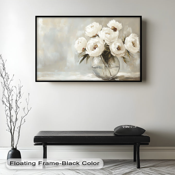 White Peony Bouquet – Floral Oil Paintings