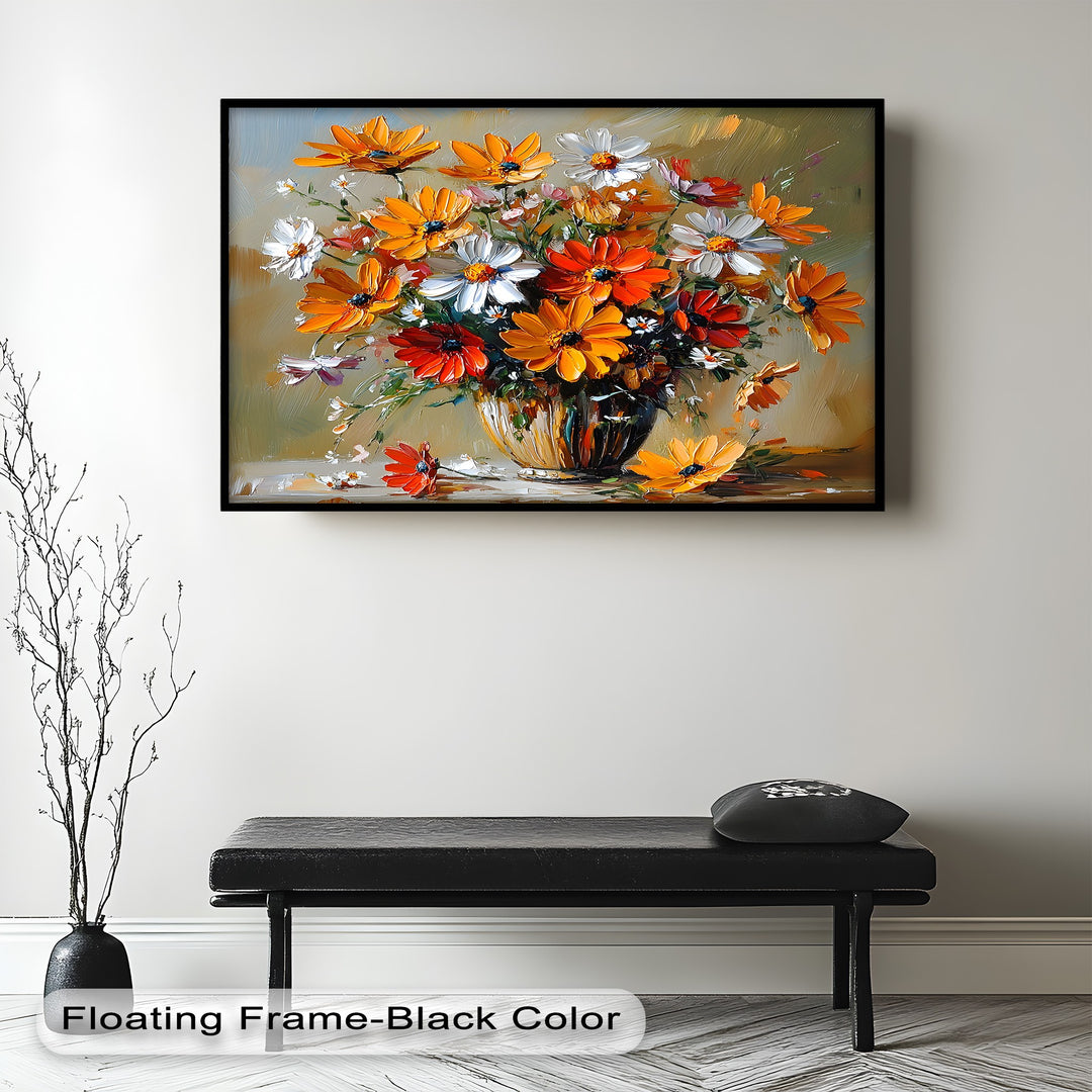 Vibrant wildflower bouquet in rich autumn tones.
