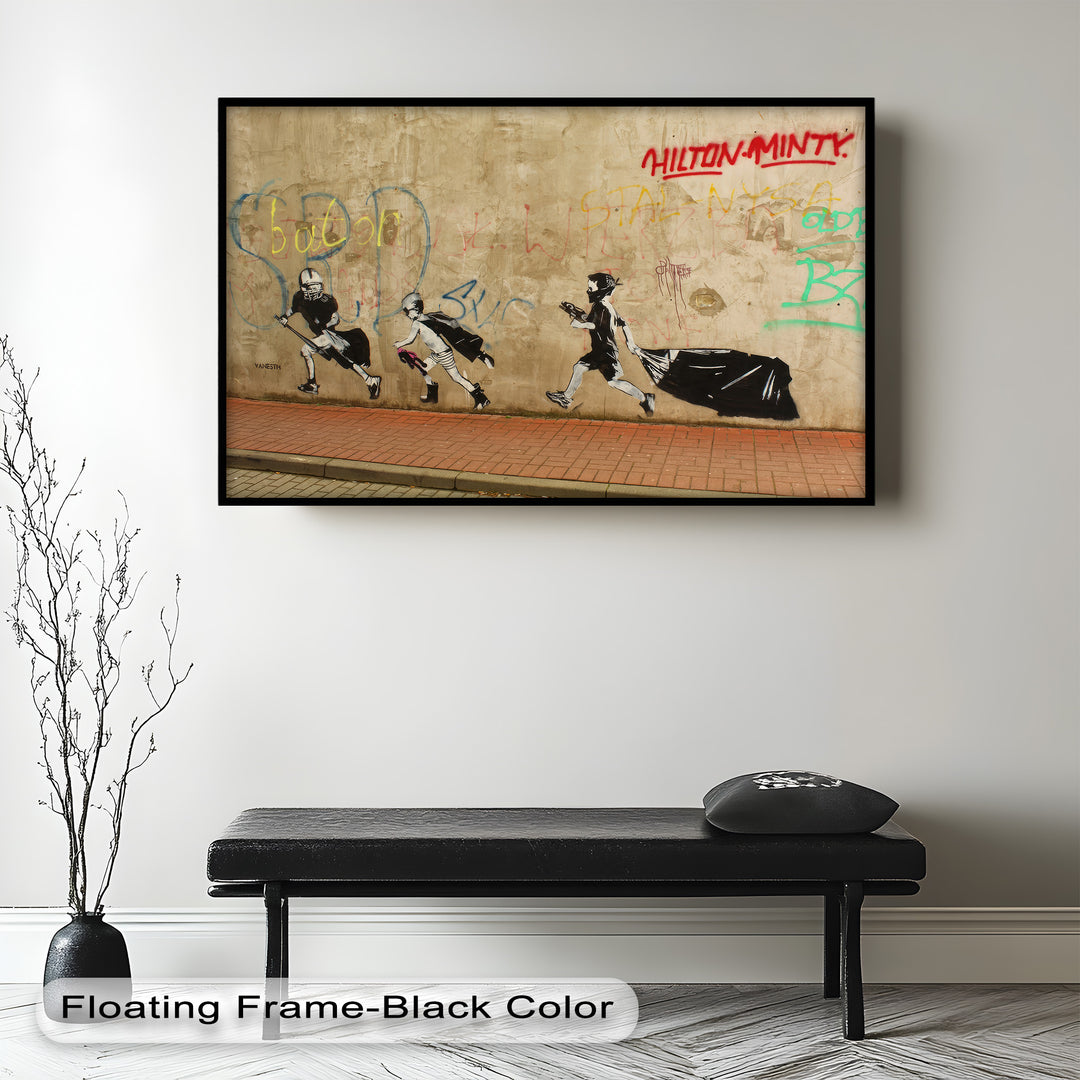Street Rebellion Run – Urban Youth Banksy Oil Painting