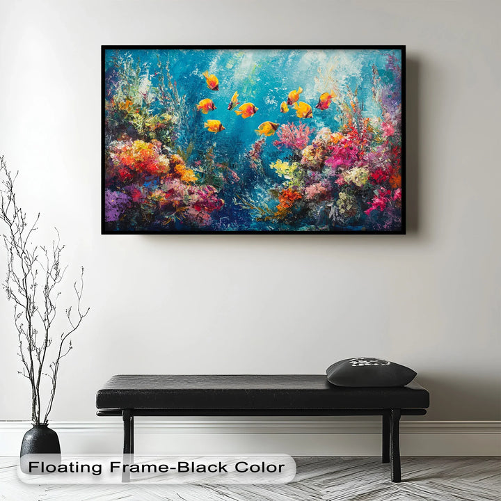 Golden Fish Among Coral Blooms – Animal Oil Painting - MyPhotoStation