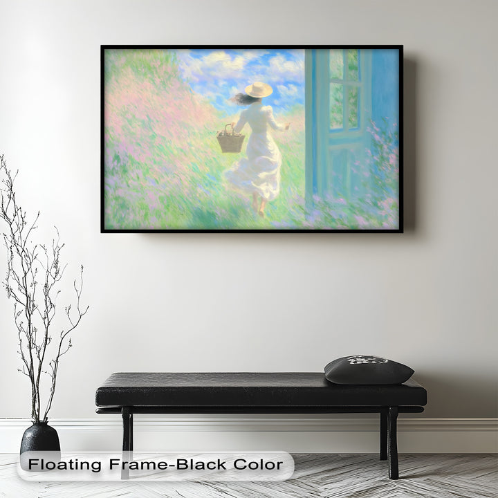 Into the Bloom – Dreamy Woman in Wildflower Field Oil Painting