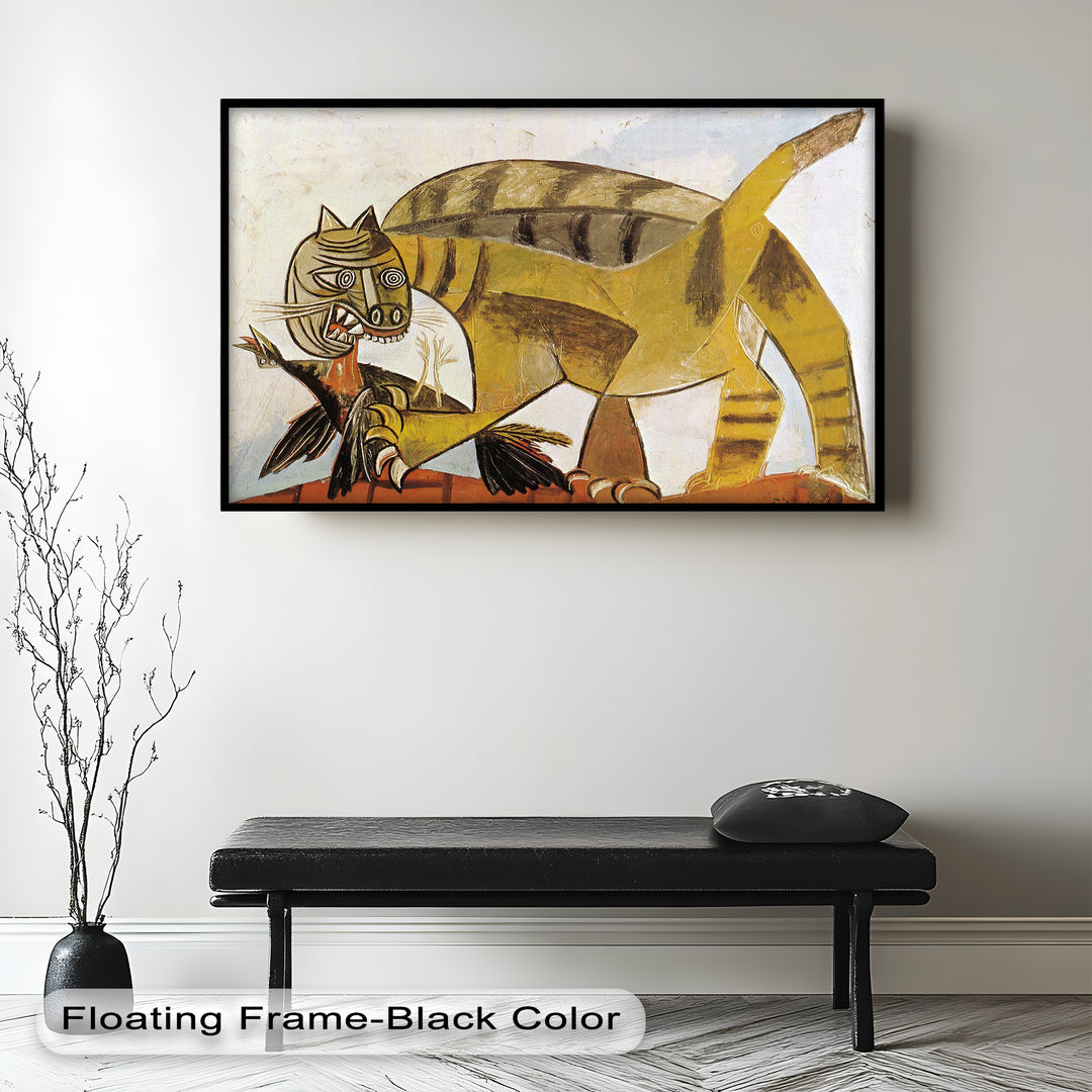 Wild Cat and Bird by Pablo Picasso – Cubist Oil Painting