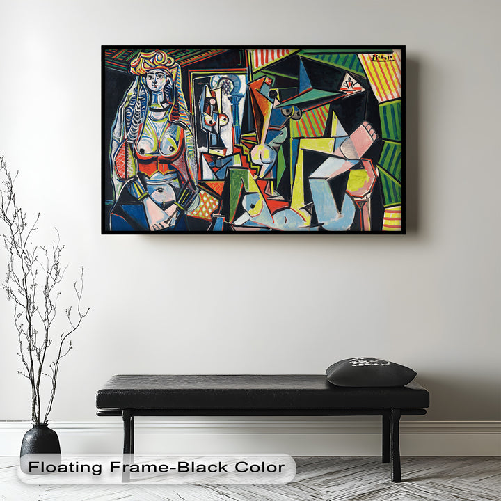 The Mirror Within – Bold Cubist Interior Picasso Oil Painting