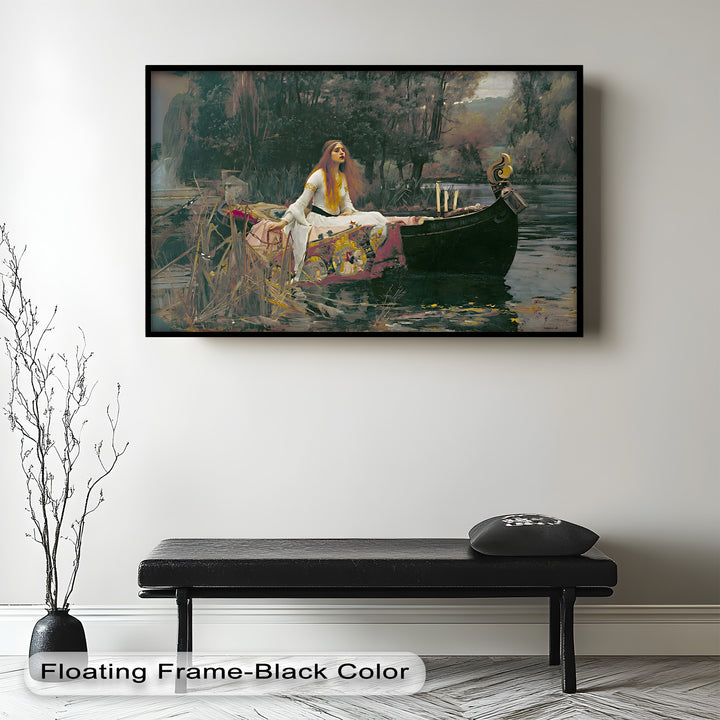 The Lady of Shalott – Romantic River Journey Historic Oil Painting