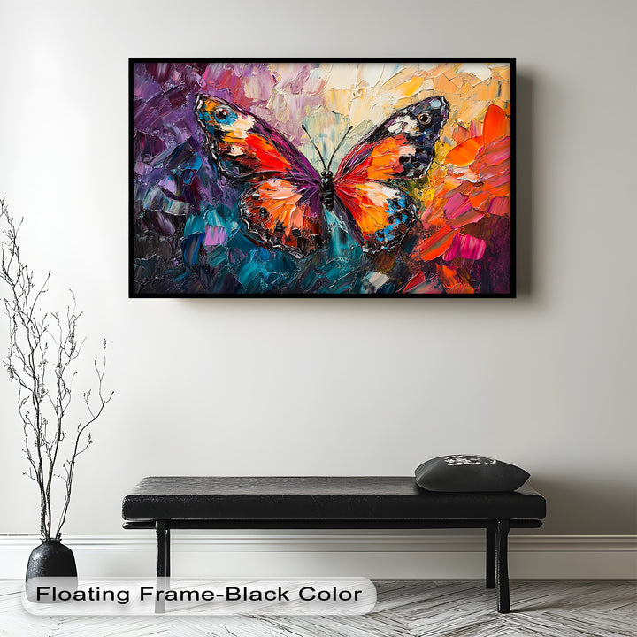 Radiant Butterfly in Blooming Spectrum - Animal Oil Painting