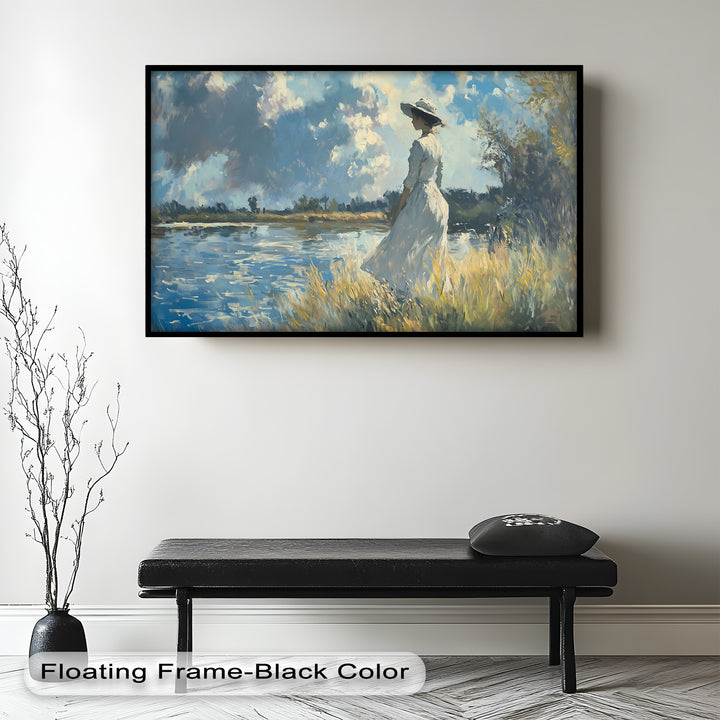 Lady by the River – Impressionist Oil Painting