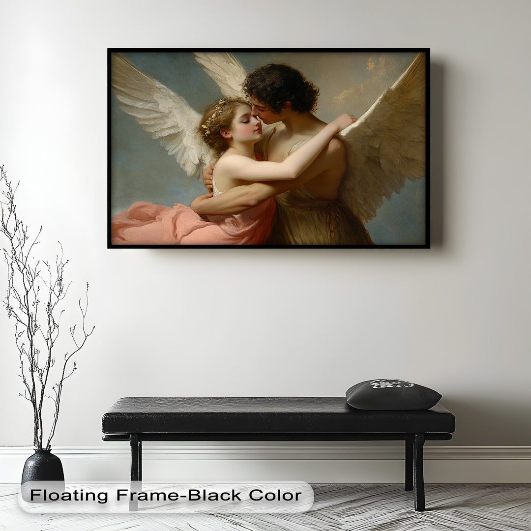 Heavenly Embrace – Cupid and Psyche Renaissance Love Oil Painting