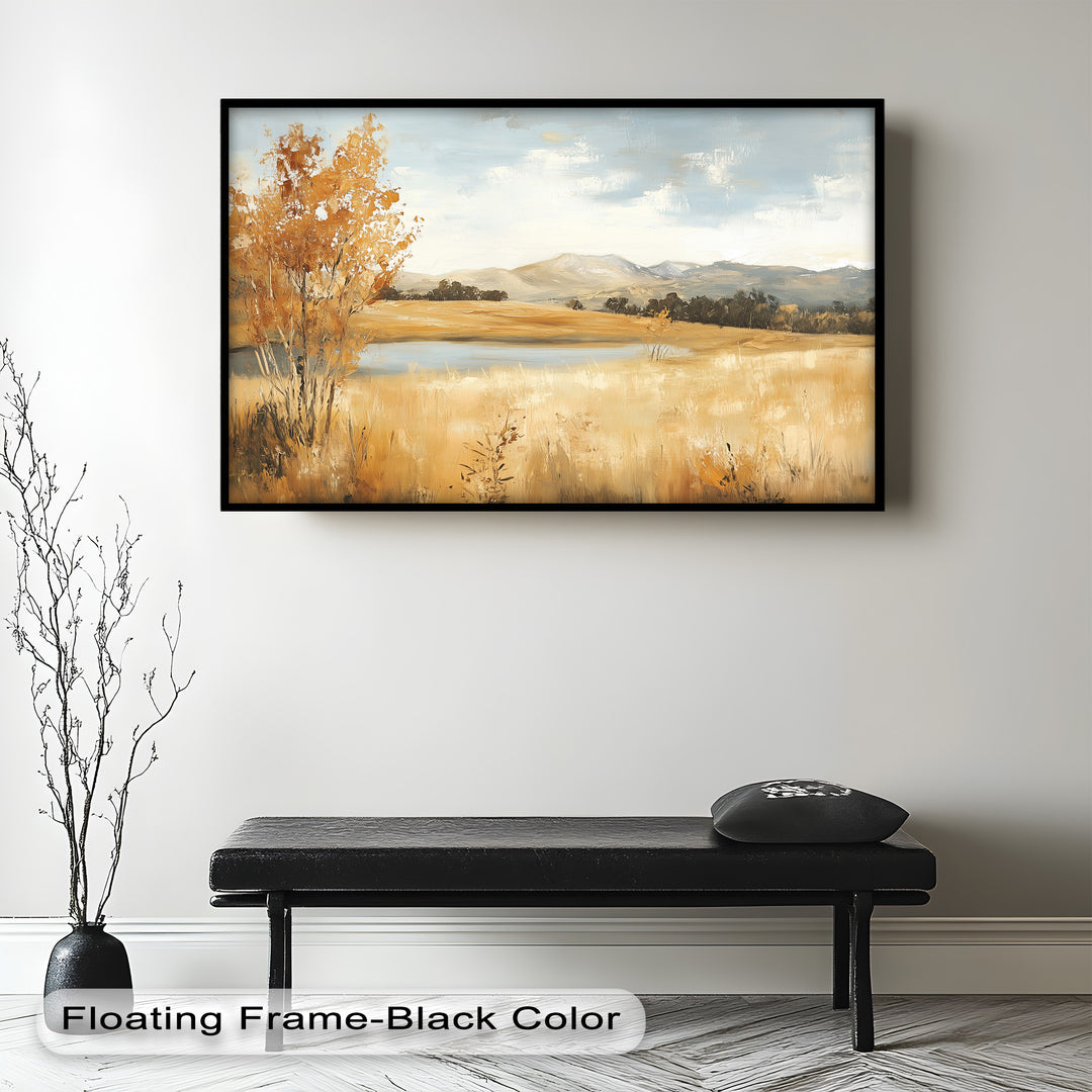 Wheat Fields Autumn Landscape – Golden Serenity Oil Painting