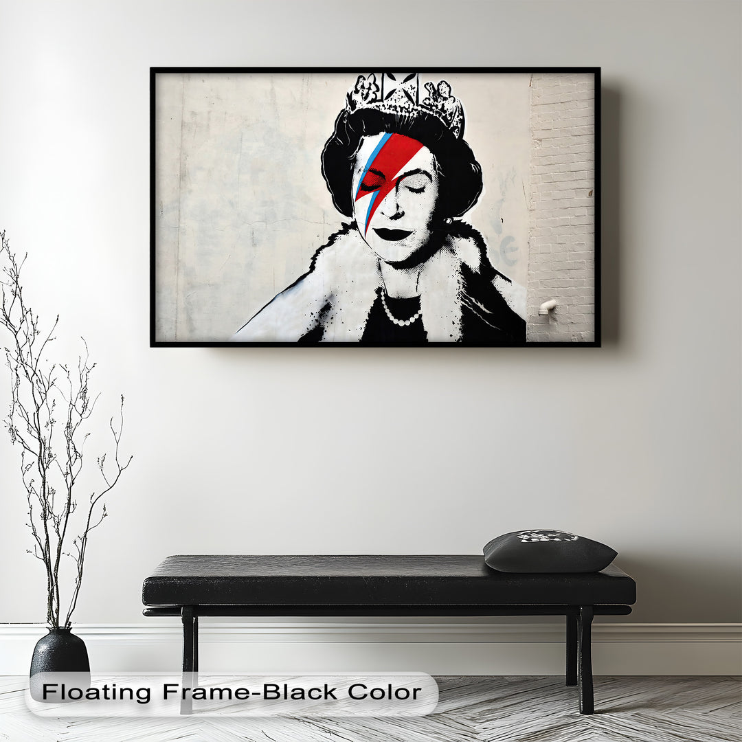 Royal Rebellion – Queen with Bowie Bolt Banksy Oil Painting