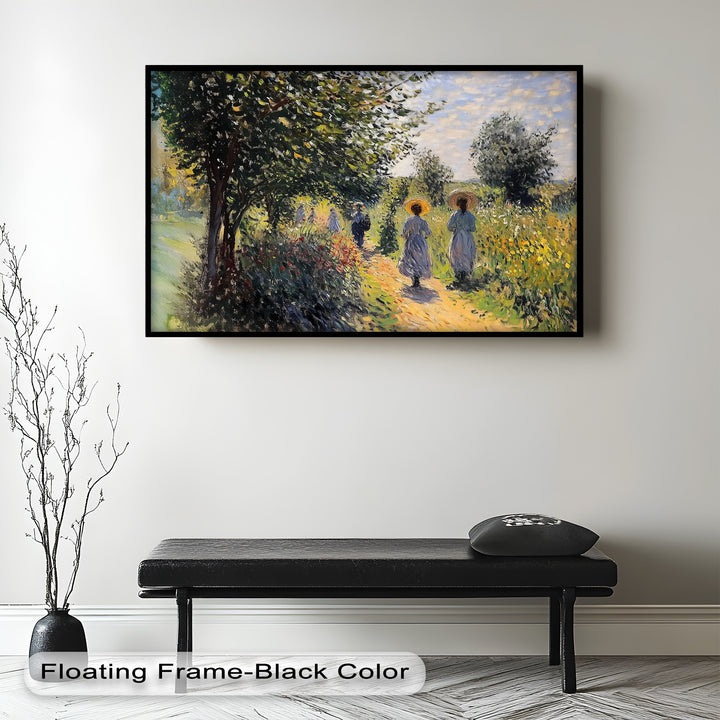 Afternoon Stroll – Sun-Dappled Garden Walk Oil Painting