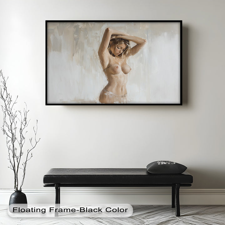 Still Grace – Serene Nude in Soft Neutral Oil Painting