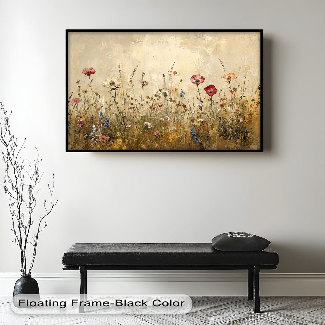 Vintage Wild Flowers – Rustic Floral Oil Painting