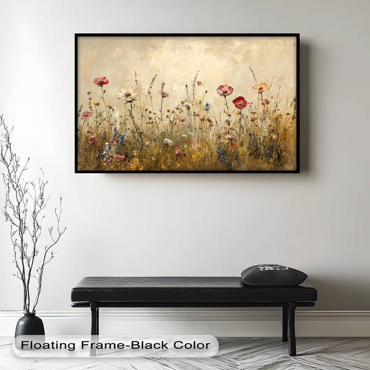 Vintage Wild Flowers – Rustic Floral Oil Painting