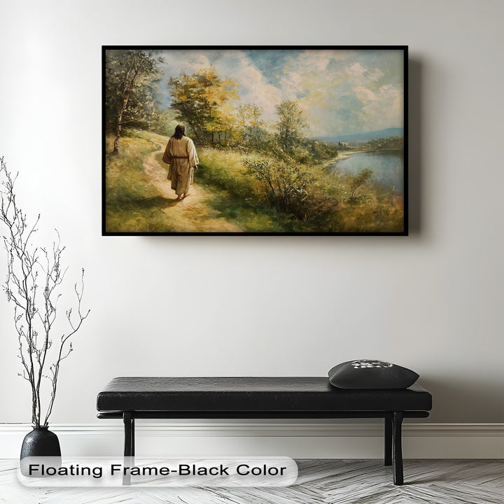 Jesus Walking on Path – Religious Oil Painting