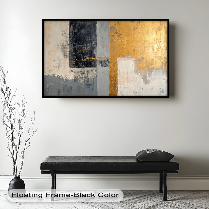 Golden Edge Abstract – Moderne Ölgemälde