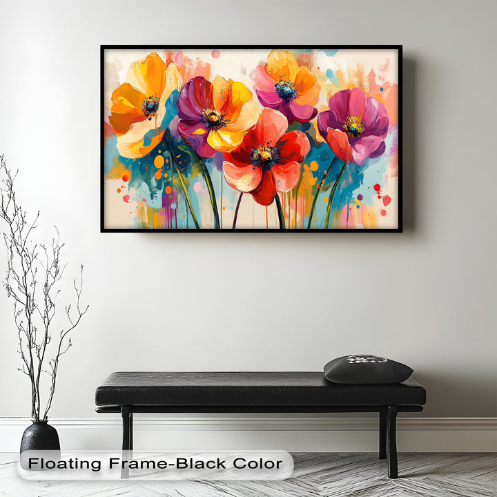 Colored Flowers – Vibrant Floral Oil Painting