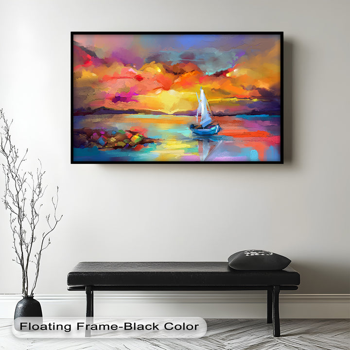 Ambesonne Head Scarf – Vibrant Seascape Oil Painting