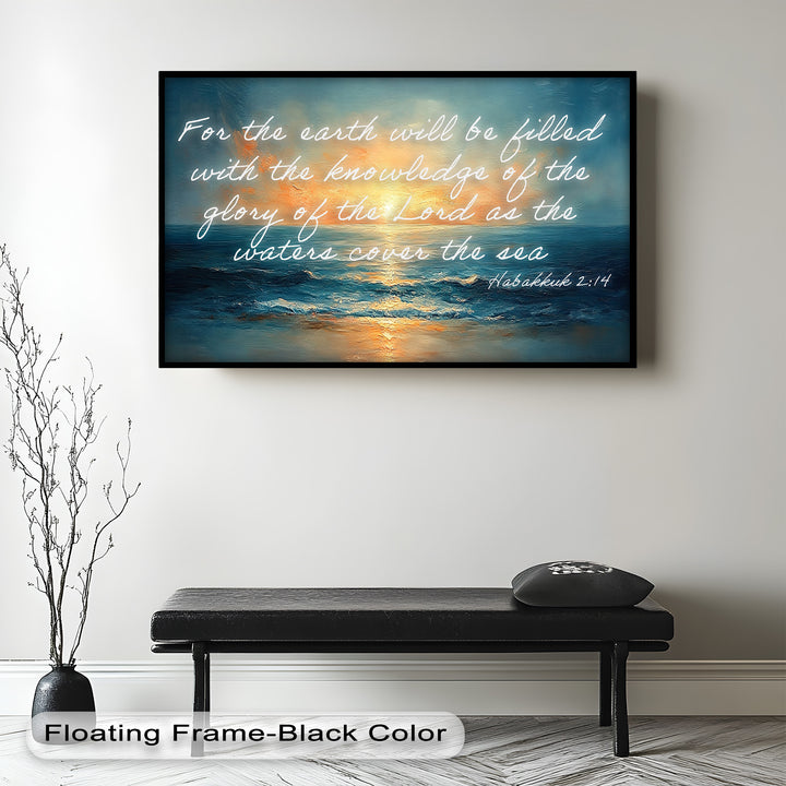 Habakkuk 2:14 – The Glory of the Lord Bible Verse Oil Painting