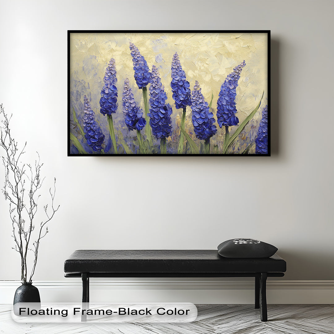 Lavender Spires in Bloom – Purple Blossom Flower Oil Painting