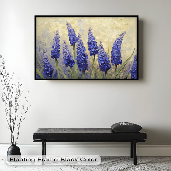 Lavender Spires in Bloom – Purple Blossom Flower Oil Painting