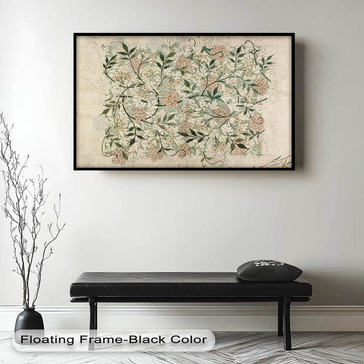 Jasmine Pattern by William Morris – Framed Botanical Oil Painting