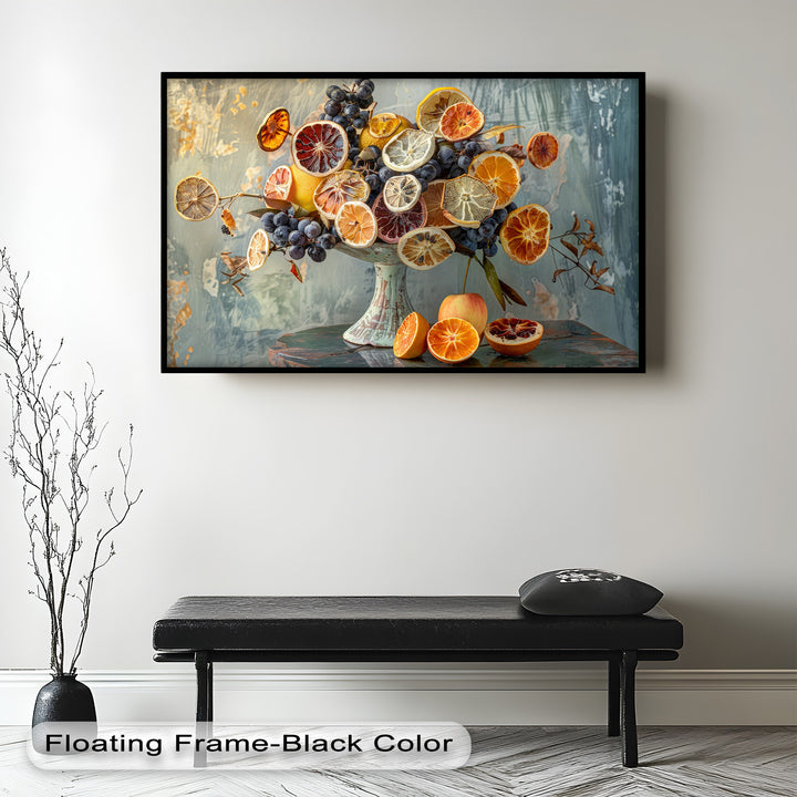 Grapes and Citrus Harmony – Decorative Still Life Food Painting