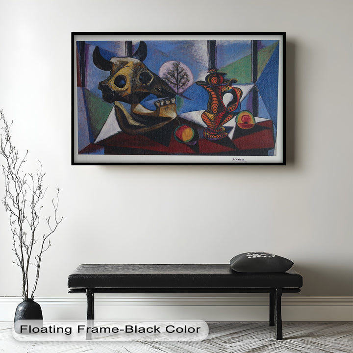 Still Life with Bull Skull – Symbolist Cubist Picasso Oil Painting