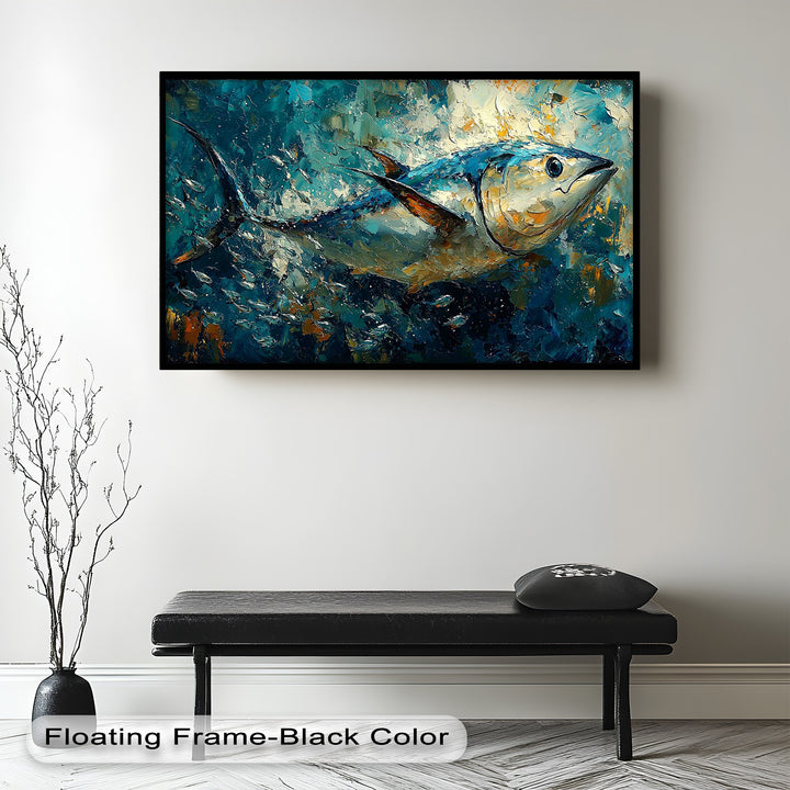 Bluefin Tuna in Ocean Current – Animal Oil Painting