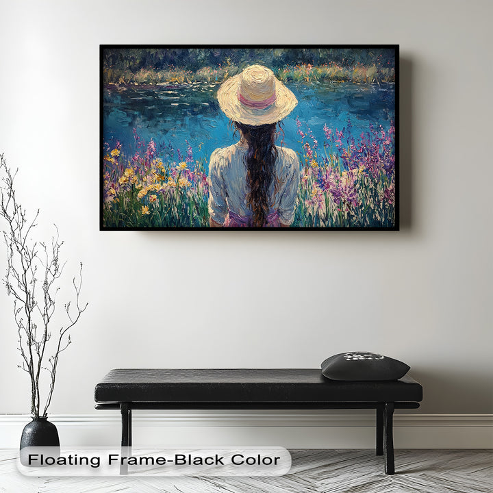 Girl by the Water – Impressionist Oil Painting