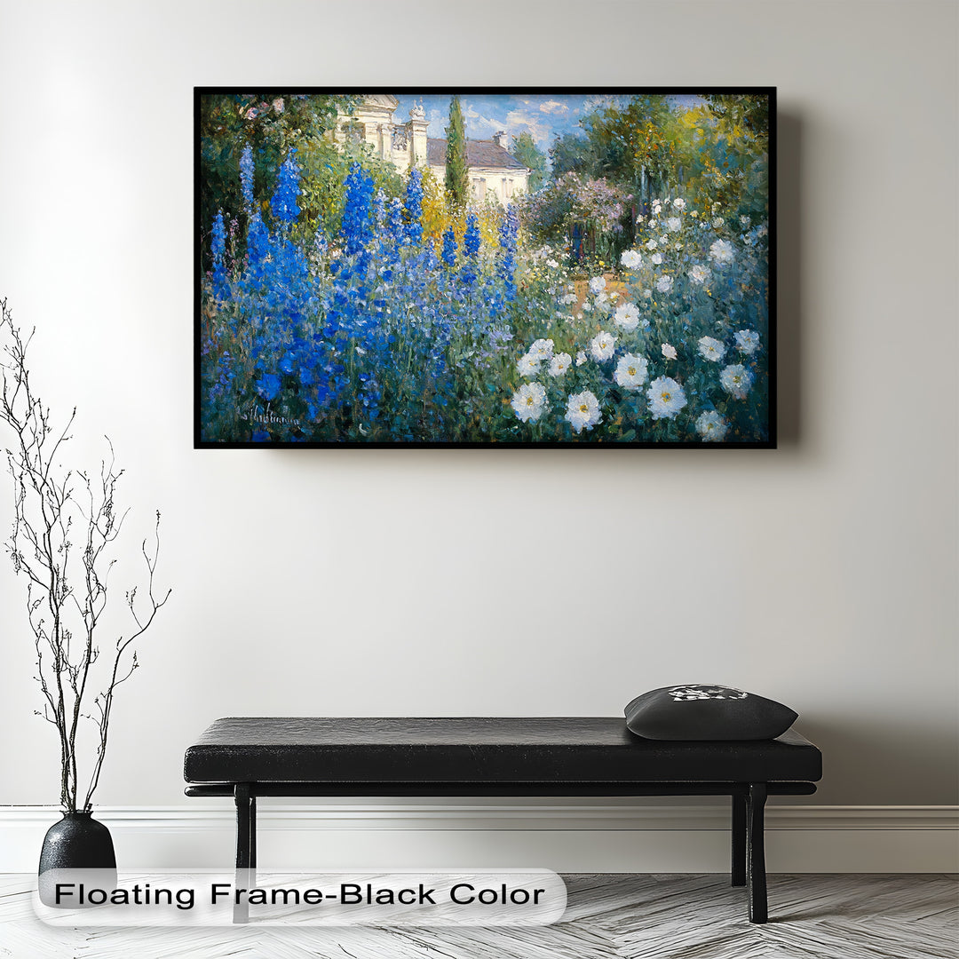 Blue Delphinium - Impressionist Oil Painting