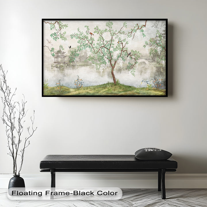 Chinoiserie-Baum – Elegantes orientalisches Ölgemälde