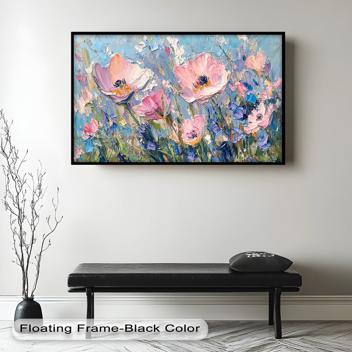 Pink and Violet Wildflower Bloom - Flower Oil Painting