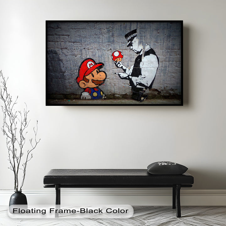 Mario Meets the Law – Banksy Oil Painting