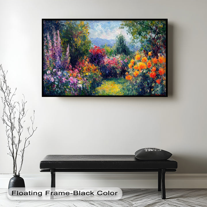 Sunlit Garden in Full Bloom – Impressionist Floral Oil Painting