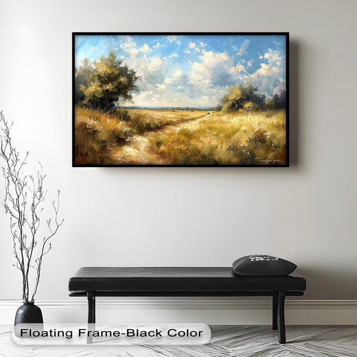 Nostalgic Landscape Framed Art – Nature Oil Painting