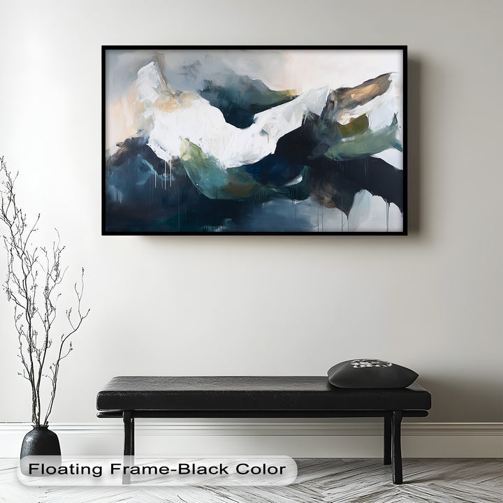 Eclipsed Range – Bold Mountain Shadows Abstract Oil Painting