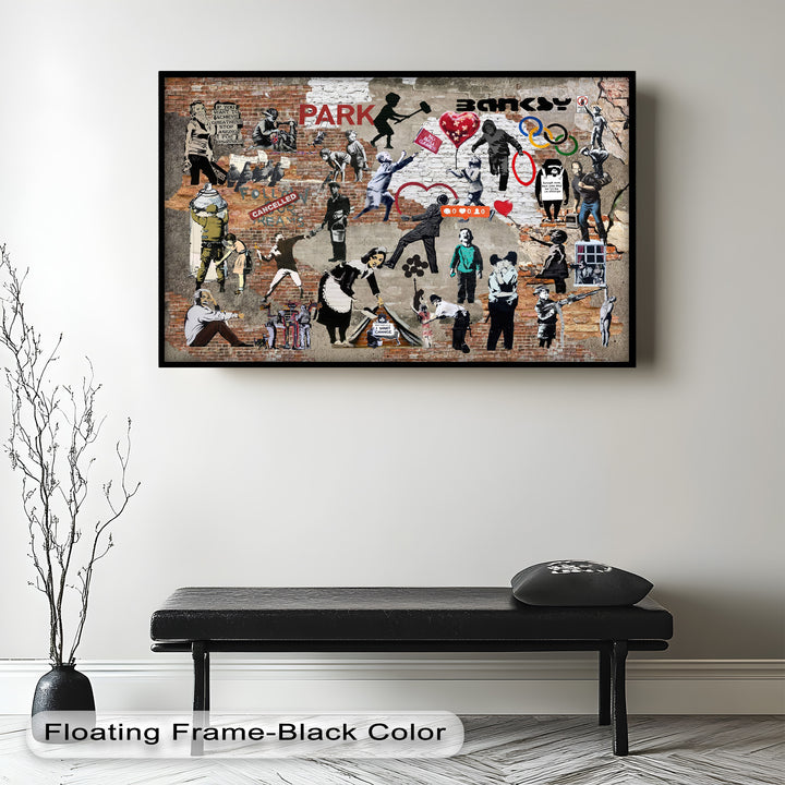 Voices on the Wall – Iconic Banksy Collage Oil Painting